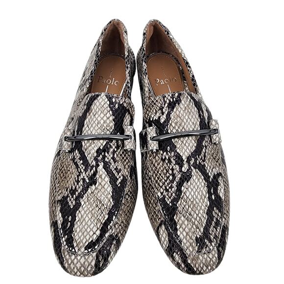 Linea Paolo Women's Iggy Snakeskin Leather Slip On Penny Loafers Size 8 - Picture 6 of 6